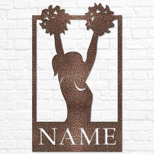 Custom Metal Cheerleading Athlete Wall Art | Personalized Female Cheerleader Name Sign, Kid Nursery Decoration, Cheer Mom Gift, Cheer Gift thumbnail 3