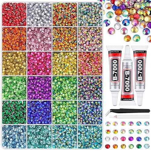 40 Colors Resin Jelly Rhinestones for Bedazzling, 3mm 32000 Pcs Flatback Gems for Crafting,Rhinestone Kit with B7000 Glue for Nail Rhinestones, Shoes, Crafts, Diamond Art & DIY Bedazzler Projects thumbnail 3