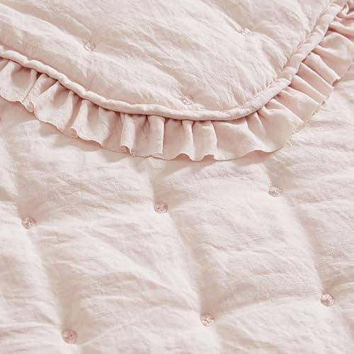 Laura Ashley- Twin Quilt Set, Reversible Bedding Set Including Sham(s), Lightweight for Year Round Use, Coquette Room Decor (Hailee Pink, Twin) thumbnail 3