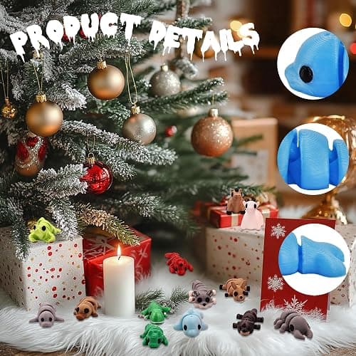 VABAO 65 PCS 3D Printed Animal Figurines Set, Articulated Animal Figurines,Fidget Toys, Flexible Desk Decor, Party Favor, Gifts for Girls and Boys, Office Desk Pets, School Gifts thumbnail 4