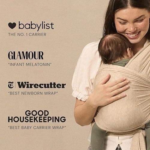 Solly Baby Wrap, Buttery-Soft Baby Carrier Newborn to Toddler 8-25 Lbs., Lightweight & Hands-Free Infant Sling Wrap, Breathable Summer Carrier, Baby Wearing & Postpartum Essential, New Mom Gift, Spelt thumbnail 9