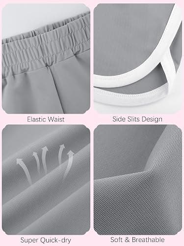 Aikuco 4 Packs Girls Athletic Shorts Toddler Soccer Running Active Dolphin Dry-Fit Kids Gym Workout Performance Shorts thumbnail 5