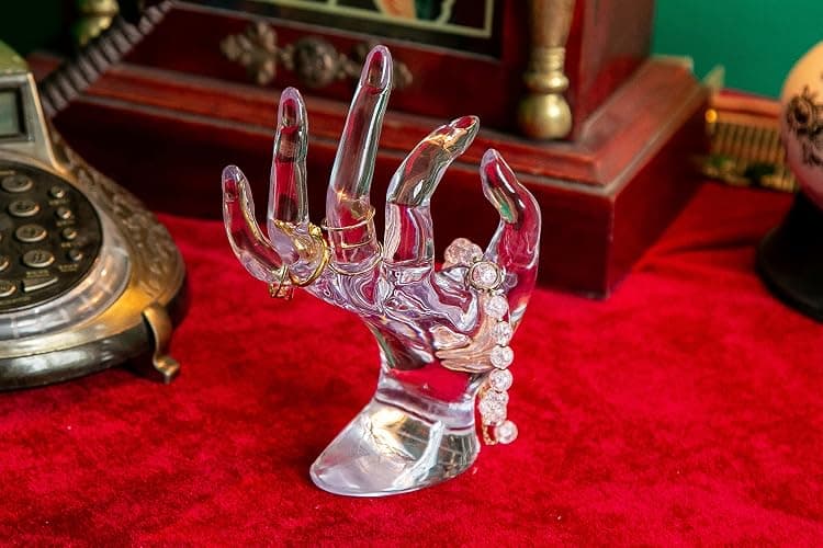 Maxsirui Hand Form Ring Holder Jewelry Display Organization Rack Bracelet Ring Watch Stand Support Aesthetic Y2k Room Decor (Transparent) thumbnail 8