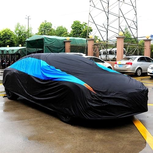 MORNYRAY Waterproof Car Cover All Weather Snowproof UV Protection Windproof Outdoor Full Coupe/Cabrio Car Cover, Universal Fit for Coupe/Cabrio (Fit Coupe/Cabrio Length 175-182 inch, Blue) thumbnail 8