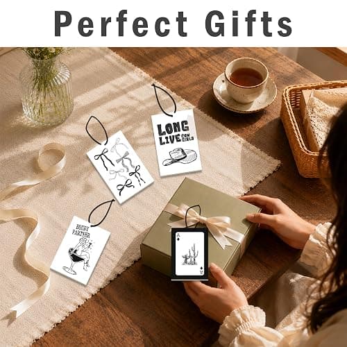 Car Accessories for Women, Western Car Decor, 4 Pcs Western Cowgirl Retro Vintage Hanging Air Freshener, New Car Scent for Car Mirror Decor, Girly Accessories for Dorm, Gift for New Car Owner thumbnail 4