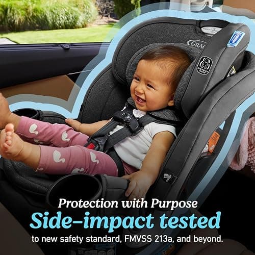 Graco Turn2Me 3-in-1 Rotating Convertible Car Seat, Cambridge, Rear-Facing Rotation Only, Forward-Facing Mode, Highback Booster Up to 100 lbs, Adjustable Headrest & Harness, Steel Reinforced Frame thumbnail 4