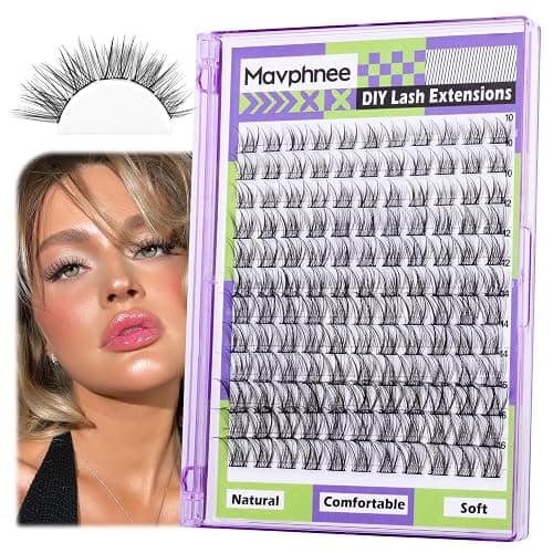 Mavphnee Natural Lash Clusters Wispy Eyelash Extensions C Curl Lash Extension10-16MM Eyelash Clusters 132 Pcs Lash Individuals DIY at Home thumbnail 7