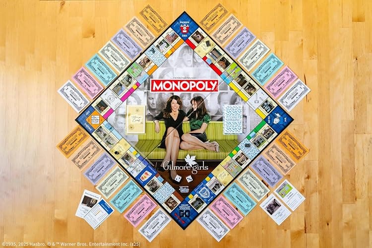 Monopoly: Gilmore Girls, Buy, Sell & Trade Iconic Stars Hollow Locations, Includes 6 Collectible Tokens Like Coffee Cup & Luke’s Hat, Fun Game for Fans & Families, Official Gilmore Girls Merchandise thumbnail 2