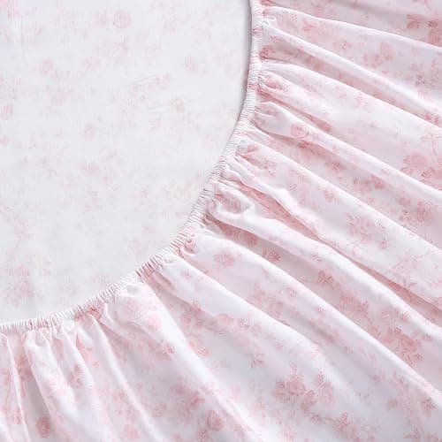 Laura Ashley - Queen Sheet Set, Buttery-Soft Bed Sheets with a Naturally Silky Smooth Cotton Sateen Lightweight Feel - Matching Pillowcases & Fitted Sheet (Bella Pink) thumbnail 5
