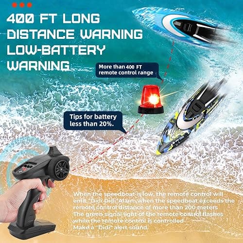 BEZGAR RC Boat, 2 Packs 12 inch Fast Speed RC Boat 30 KPH with A Portable Suitcase for Lakes & Pools & Salt Water, Summer Toys for Adults and Ideal Gifts for Kids Boys Age 6 7 8-12 Years Old - TX2P1 thumbnail 5