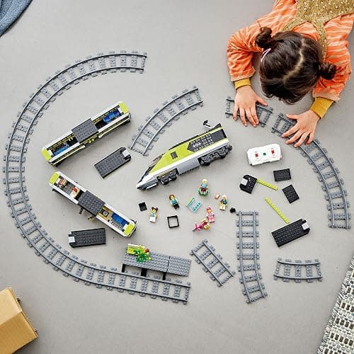 LEGO City Express Passenger Train Set - Remote Controlled Train Toy W/Working Headlights, 2 Coaches & 24 Track Pieces - Building Set Gift Idea for Kids, Boys & Girls, Ages 7+ - 60337 thumbnail 5