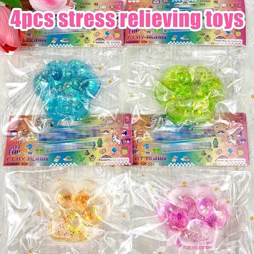 4pcs Taba Squishy Paw,Cat Paw Squishy Toys Cute Kawaii Squishies Sensory Mochi Toys Taba Handmade Soft Fidget Toys for Stress Relief Party Favors Soft Fidget Toys for Kids Stocking Stuffers thumbnail 3