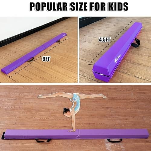 MARFULA 6 FT / 8 FT / 9 FT / 10 FT Folding Gymnastic Balance Beam for Kids with Carry Bag for Home and Club Use thumbnail 5