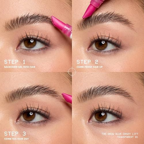 NYX PROFESSIONAL MAKEUP The Brow Glue Crazy Lift, Brow Lamination Gel with 16HR Strong Hold & Built-In Styling Comb - Clear Eyebrow Gel thumbnail 6