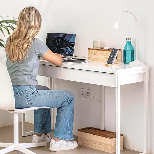 NATURE SUPPLIES Set of Two Natural Wood Cable Management Box, Large and Medium Cord Organizer to Hide Wires and Power Strips for TV, Desk, Computer, Router, Cable Storage and Cord Organization thumbnail 4