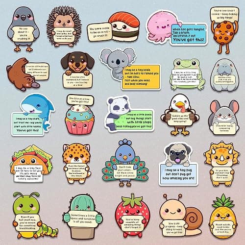 100PCS Emotional Support Animal Stickers by Puraesla– Affirmation Sticker Pack for Adults or Kids Cute Inspirational Buddies for Water Bottles, Laptops, Phones, Positive Quote Vinyl thumbnail 7