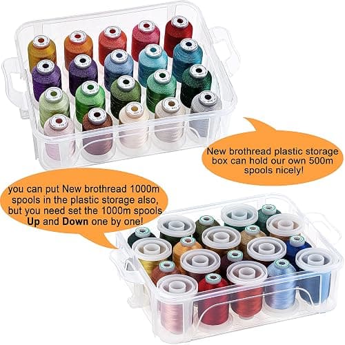 New brothread 3 Layers Stackable Clear Storage Box/Organizer for Holding 60 Spools Home Embroidery & Sewing Thread (Spool Size Requirement: Height≤2.2"/5.6CM; Width≤1.69"/4.3CM) thumbnail 5
