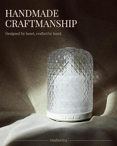 Onaboviva Essential Oil Diffuser – 2.4MHz Ultrasonic Aromatherapy Diffuser, Health Night Light, Timer & Auto Shut-Off, BPA-Free, 120ml Glass Oil Diffuser for Home, Office, Spa, Yoga thumbnail 5