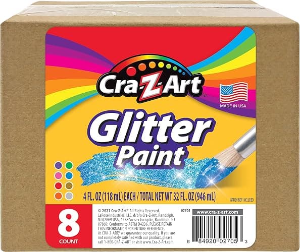 Cra-Z-Art Washable Glitter Paint Bulk Pack 8ct, Assorted Colors 4oz each bottle thumbnail 3