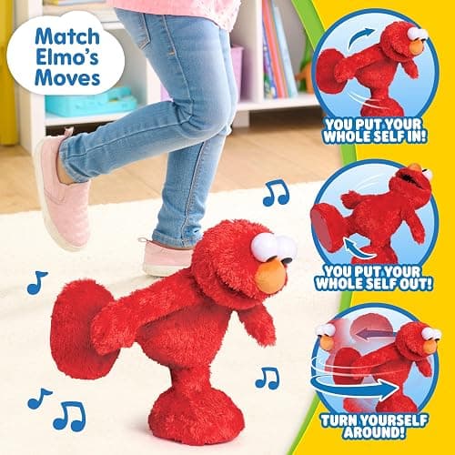 Sesame Street Hokey Pokey Elmo 14” Interactive Plush Toy, Sings, Dances & Plays Music, Bilingual Stuffed Animal for Pretend Play, Soft & Huggable, Ages 18 Months and Up by Just Play thumbnail 4
