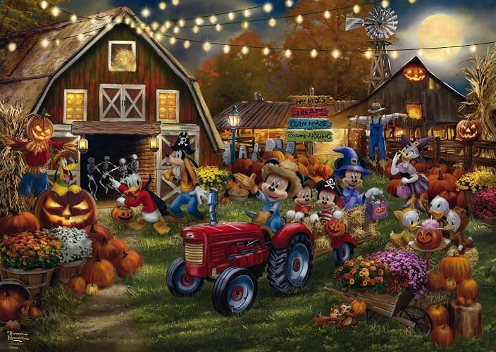 Schmidt 58048 Disney, Topolino & Minnie Pumpkin Festival, Thomas Kinkade, 1000 pezzi puzzle - Image 1