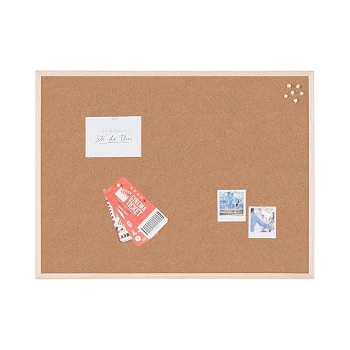Bi-Office MC040012010 Basic Cork Board, Pine Wood Frame, 60 x 45 cm - Image 1