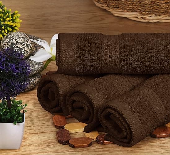 Utopia Towels 8-Piece Premium Towel Set, 2 Bath Towels, 2 Hand Towels, and 4 Wash Cloths, 600 GSM 100% Ring Spun Cotton Highly Absorbent Towels for Bathroom, Gym, Hotel, and Spa (Brown) thumbnail 7