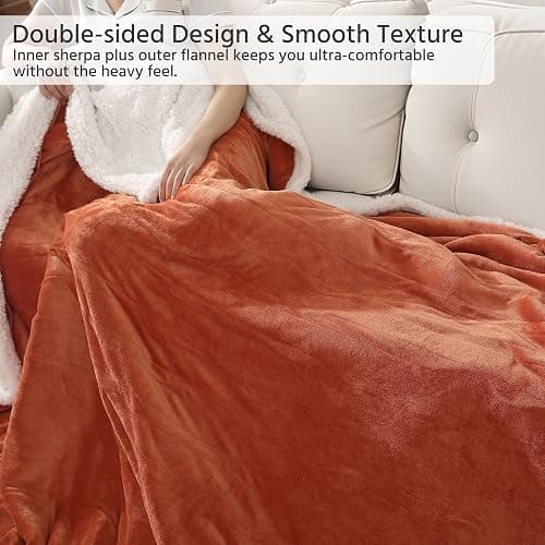 YUSTAL Electric Heated Blanket Full Size 72x84 Inch - Super Soft Flannel Warm Blanket with 10 Heat Settings, 1-12H Auto Shut Off Timer, Machine Washable (Pumpkin) thumbnail 3