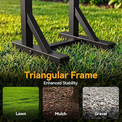 Garden Hose Holder Stand, Freestanding Metal Water Hose Storage Rack with Hooks for Outside Yard Lawn, Heavy Duty thumbnail 7