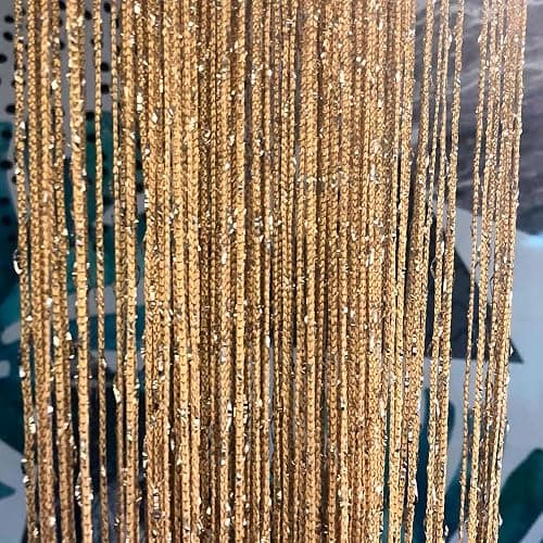 2 Pack 39 x 79 Inch String Curtains Door, Hippie Room Decor Beaded Curtains for Doorway, Closet Curtains, Room Divider Privacy Decor, Boho Home Decoration for Bedroom, Party, Champagne thumbnail 4