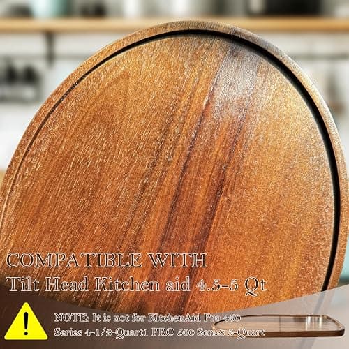 Acacia Wood Mixer Slider Mat for Kitchen Aid 4.5-5 Qt Tilt-Head Stand Mixer Kitchen Appliance Slider Tray Countertop Storage Attachments thumbnail 4