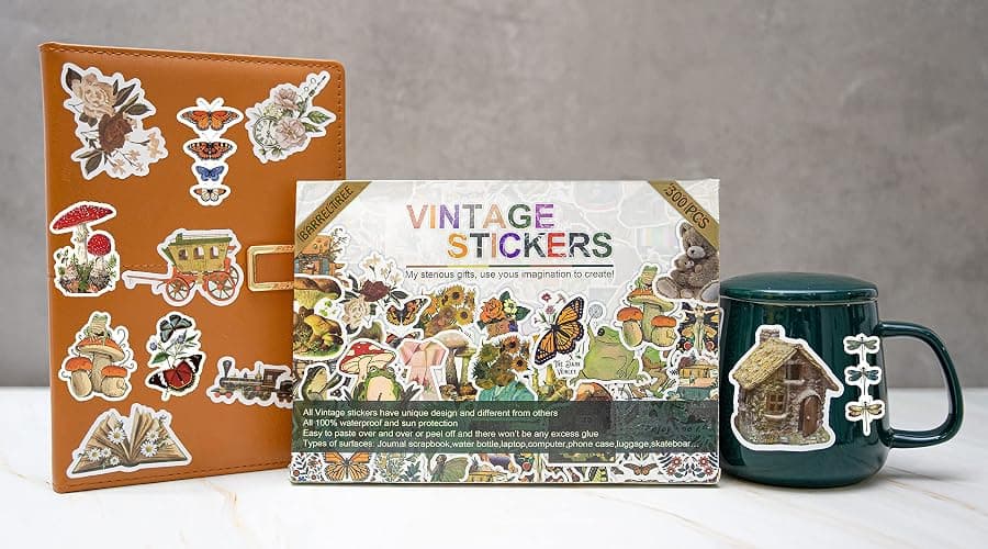 300 PCS Vintage Stickers, Aesthetic Waterproof Vinyl Stickers for Scrapbook Journaling Planners and Journals, Cottagecore Retro Sticker Pack for Water Bottles Laptop, Scrapbooking Supplies for Adults thumbnail 3