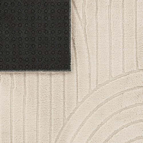 TT Home Wohnzimmer Teppich Schlafzimmer Hochflor Skandinavisch Uni Boho Waschbar, Farbe:Hellbeige Hellcreme, Größe:80x150 cm thumbnail 5