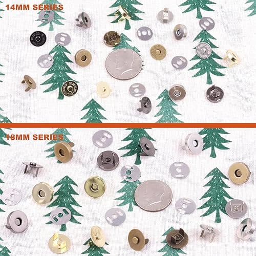 Tanstic 88 Sets 14mm and 18MM 4 Color Magnetic Button Clasps Snaps Fastener Clasps Button Knitting Buttons Sets for Sewing, Craft, Purses, Bags, Clothes, Leather thumbnail 4