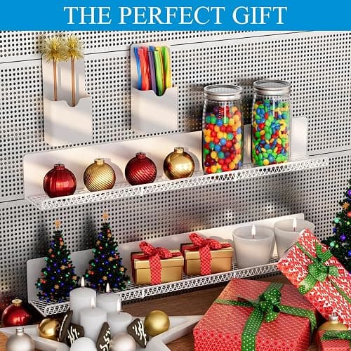 DTUQYX Metal Magnetic Book Shelf: 17” Magnetic Bookshelves for Whiteboard 2-Pack with 2 Pen Containers Strong Adsorption, Durable Floating Book Display Shelf, Movable Office File Holder (White) thumbnail 2