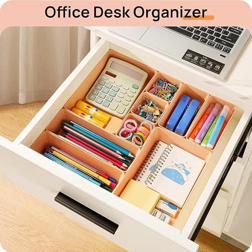 Vtopmart 25 PCS Plastic Drawer Organizers Set, 4-Size Versatile Bathroom and Vanity Drawer Organizer Trays, Storage Bins for Makeup, Bedroom, Kitchen Gadgets Utensils and Office thumbnail 6