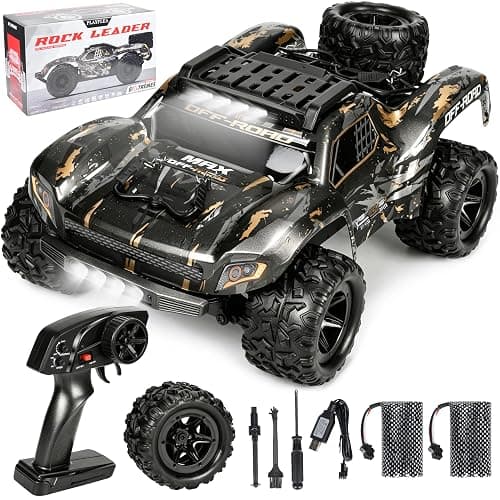 PLAYFLEA RC Car for Adults,RC Truck,4WD Off Road Monster Truck RC, 1:18 RC car,2 Batteries, LED Lights, All Terrain Waterproof RC Truck for Beginners&Boys. - Image 1