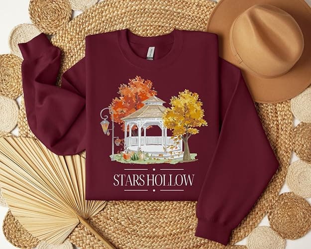 Stars Hollow Sweatshirt, Cozy Fall Season Long Sleeve Sweater for Gilmore Girls Lovers, Ideal for Enjoying Coffee thumbnail 9