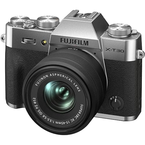 FUJIFILM X-T30 II Mirrorless Camera with XC 15-45mm OIS PZ Lens (Silver) + 64GB Ultra SDXC Memory Card, Sling Backpack, Variable Neutral Density Filter (ND2-ND400) & More (23pc Bundle) thumbnail 2