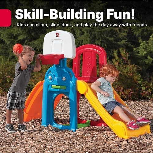 Step2 Game Time Sports Climber, Kids Indoor/Outdoor Playset, Backyard Playground Set, Slide, Climbing Wall, Basketball Hoop, Outside Jungle Gym, For Toddlers 2-6 Years Old thumbnail 4