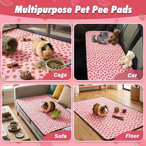 LWYMX 2 PCS Guinea Pig Cage Liner, Reusable Waterproof Guinea Pig Liner, Washable Small Animals Bedding, Super Absorbent Pet Pee Pads Guinea Pig Mats, Rabbit Mats for Cages (24 * 36 inch) thumbnail 4