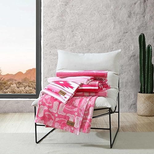 Wrangler - Throw Blanket, Super Soft Premium Plush Bedding, Western Luxurious Bedding, Yellowstone Inspired, Oeko-Tex Certified (Knockin Boots Pink, 50 x 60) thumbnail 5