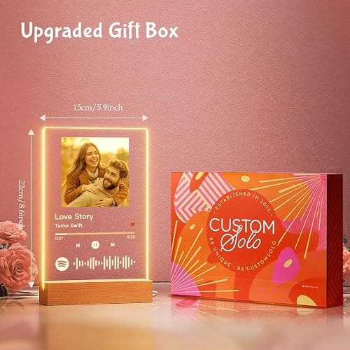 iDIY Custom Picture Frame with Photo - Personalized Spotify Music Song Plaque - Customized Valentines Day Gift for Boyfriend Girlfriend Couple - Anniversary Birthday Gifts for Him Her thumbnail 2