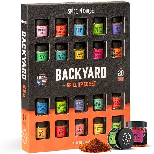 Grilling Spice Set Grill Seasoning Gifts, 20 Unique Spices and Seasonings Jars Gift Set, BBQ Gifts For Men, Dad, Husband, Father, Flavors Like Chili, Cajun, Garlic, Steak, Rub, Herbs, Blend and More - Image 1