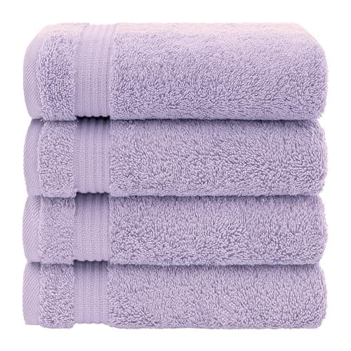 American Veteran Towel, Hand Towels for Bathroom Set of 4, 100% Cotton Turkish Hand Towel Sets, Soft Hand Face Towels, Lilac Hand Towels thumbnail 5