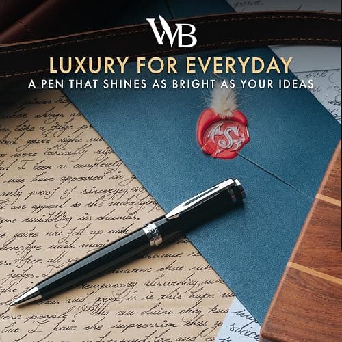 Wordsworth & Black Luxury Refillable Ballpoint Pen Set for Writing, Black | Ball Point Gift for Men & Women, Lacquer Barrel, Fine Point, Executive, Smooth Ink, Case + Refill Included thumbnail 7