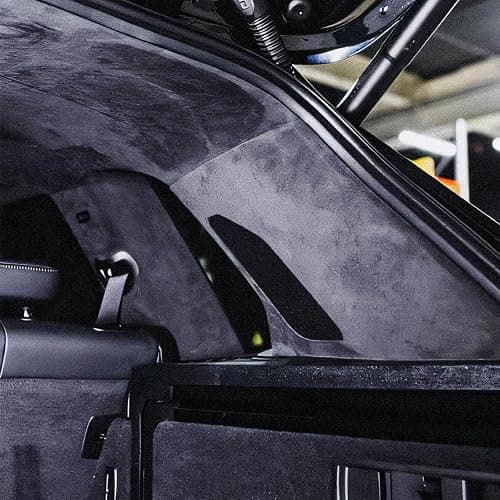 Hiksuky Suede Auto Headliner Fabric 98" L × 60" W with Foam Backing - Black Interior Replacement Material for Car/Truck/SUV/RV Roof, Tube Packaging - Home Repair/DIY Headliner Material thumbnail 6