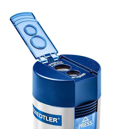 STAEDTLER Double-Hole Tub Pencil Sharpener: Dual Size Manual Sharpener for Standard Graphite & Colored Pencils - Compact Design - Ideal for Classroom, Home, Office, & Art Studio thumbnail 5