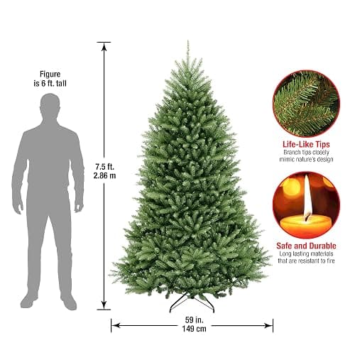 National Tree Company Artificial Full Christmas Tree, Green, Dunhill Fir, Includes Stand, 7.5 Feet thumbnail 3