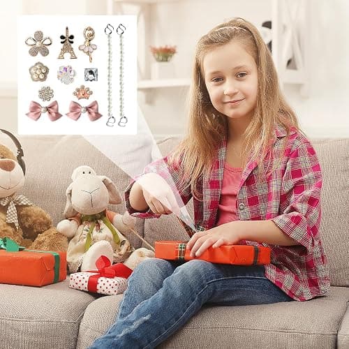12PCS Pink Bow Shoes Charms for Girls and Women, Bling Crystal Shoe Accessories for Crocs DIY Clog Decorations Cute Pink Shoes Charms for Kids and Adults Birthday Present Party Gifts thumbnail 6
